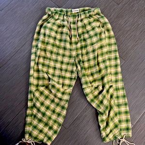 Plaid green urban outfitter drawstring pants